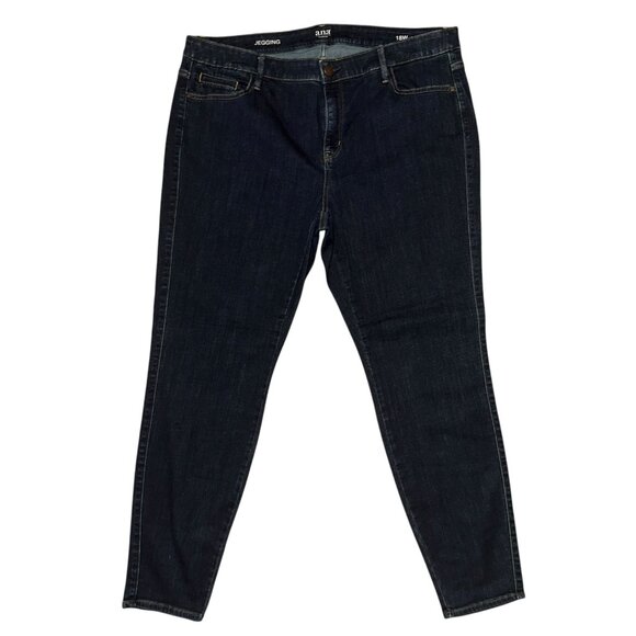 ANA Plus Size Jegging Jeans Womens 18W 30 Dark Wash Pockets Stretch - Picture 2 of 8